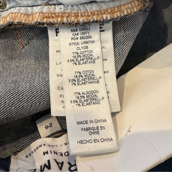 FRAME Le HighSkinny Clyde Dark Wash Distressed New with Tags size 26 - Picture 9 of 10